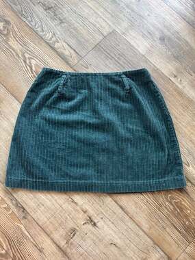 Palmetto's Vintage Y2K Teal Green 100% Cotton Corduroy Mini Skirt